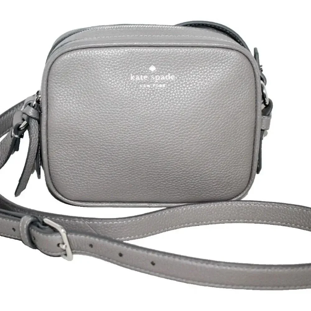 Kate Spade Gray Mulberry Street Pyper double zipper crossbody